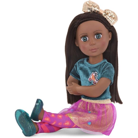 🆕 Reborn Fashion Doll Black Hair Shiny Top Pom – Pom Skirt Roller Skate Odessa - Picture 3 of 7